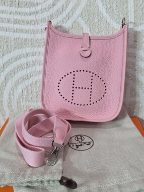 Hermes Brand New Evelyn 16 3Q Sakura Pink Crossbody Bag